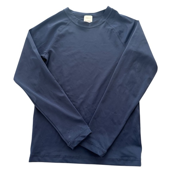 Hanna Andersson boys 8 Navy Blue Long Sleeve Rash Guard T Shirt Sun Protection - Picture 1 of 3